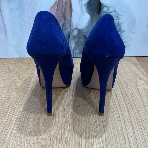 Zara open toe blue suede stilettos - Picture 3 of 4